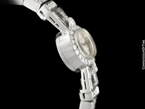1952 Jaeger-LeCoultre Vintage Ladies Backwind Cocktail Watch - Platinum & Diamonds
