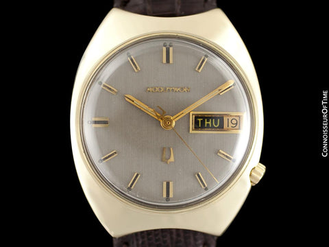 1963 Bulova Accutron Vintage Mens Day Date Watch - Solid 14K Gold