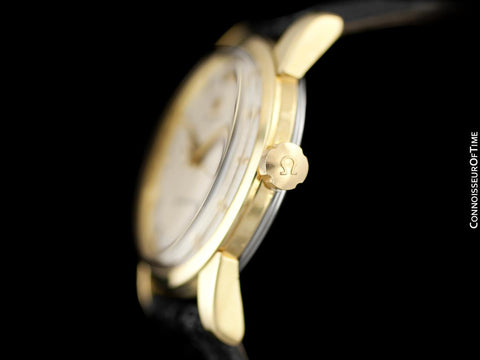 1958 Omega Seamaster Vintage Mens Calatrava Classic Handwound Watch - 14K Gold & Stainless Steel