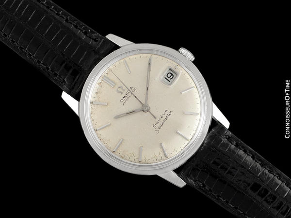 1968 Omega Seamaster Geneve Mens Vintage Watch with 565 Movement, Double Signed Version - Stainless Steel