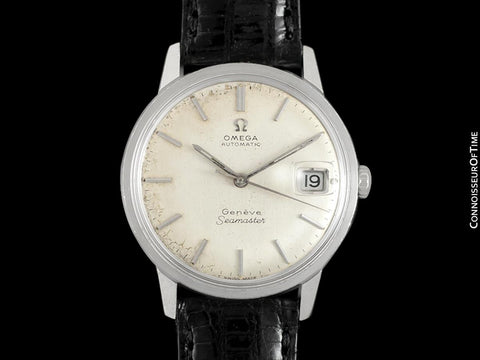 1968 Omega Seamaster Geneve Mens Vintage Watch with 565 Movement, Double Signed Version - Stainless Steel