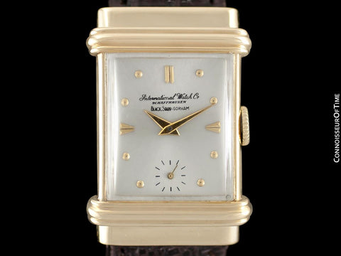 1945 IWC For Black, Starr & Gorham Vintage Art Deco Mens Top Hat Wristwatch - 14K Gold