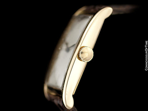 1927 IWC Vintage Art Deco Long 42mm Mens Wristwatch - 14K Gold