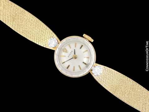 1970's Rolex Vintage Ladies Ladies Watch - 14K Gold & Diamonds