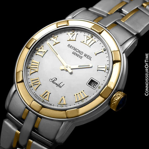 Raymond Weil Parsifal Mens Two-Tone with Mother Of Pearl Dial Watch - Stainless Steel & Solid 18K Gold - Collector New