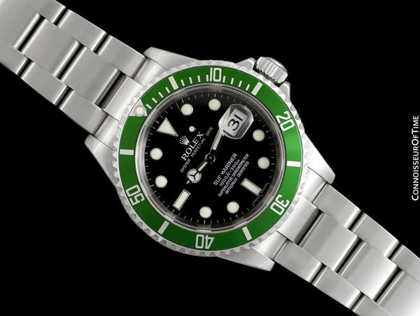 Rolex Submariner Green "Kermit" 50th Anniversary 16610LV Mens Watch, Stainless Steel - Box & Booklets