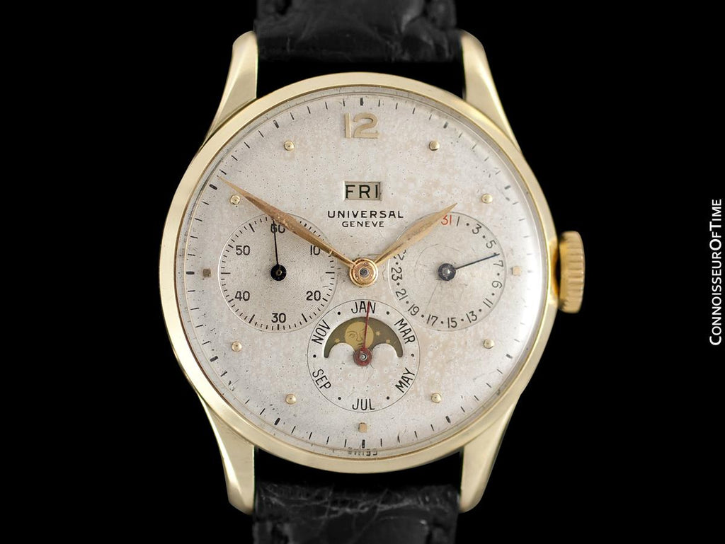 Universal Geneve Triple Calendar Moonphase Watch 1948 Universal