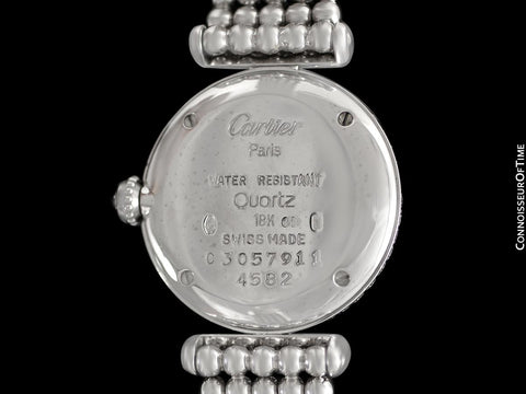 Cartier Colisee (Rivoli) Ladies Bracelet Watch - 18K White Gold & Cartier Factory Set Diamonds