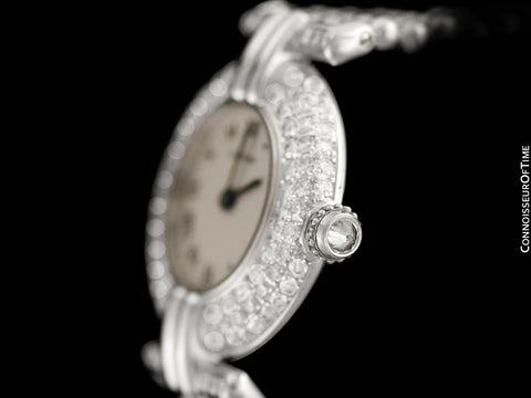 Cartier Colisee (Rivoli) Ladies Bracelet Watch - 18K White Gold & Cartier Factory Set Diamonds