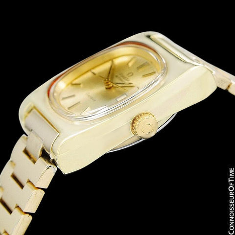 c. 1979 Omega Seamaster Vintage Ladies Automatic Watch - 18K Gold Plated & Stainless Steel