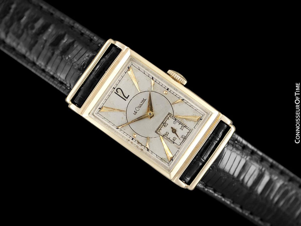 1944 Jaeger-LeCoultre Vintage Mens Art Deco Dress Watch 14K Gold