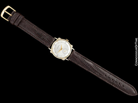 1948 Jaeger-LeCoultre Vintage Mens Midsize Watch, Beautiful Case - 14K Gold