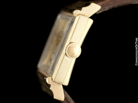 1943 Jaeger-LeCoultre Vintage Mens Art Deco Dress Watch - 14K Gold