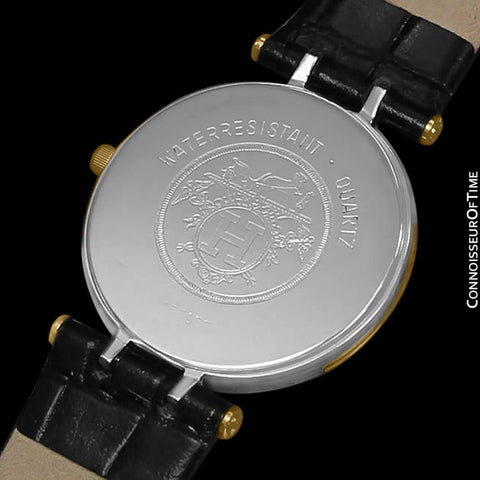 Hermes Windsor Mens Midsize Unisex Watch - Stainless Steel & 18K Gold Plated