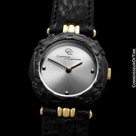 Carrera y Carrera Ladies Leopard 18K Gold & Sculptured Titanium Watch - Like New Old Stock