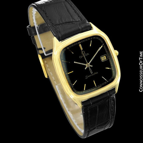 1986 Omega Semaster Brest Vintage Mens Retro Quartz Watch - 18K Gold Plated & Stainless Steel