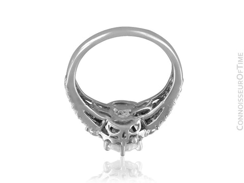 18K White Gold & Natural Diamond Halo Engagement Wedding Ring, 1.74 CT TDW - $11,000 Appraisal
