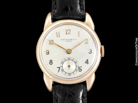 1940's Patek Philippe Vintage Art Deco Mens Watch with Period Case - 14K Rose Gold