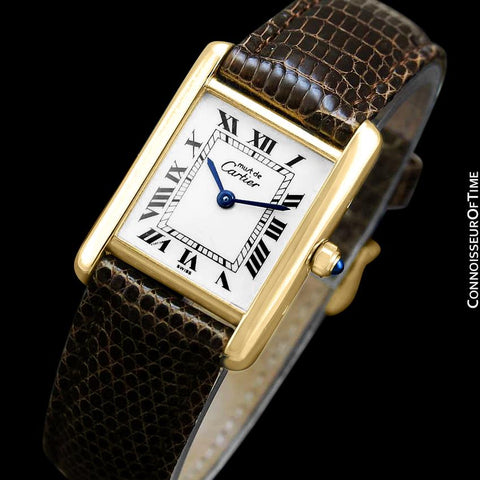 Cartier Vintage Ladies Tank Watch - Gold Vermeil, 18K Gold over Sterling Silver