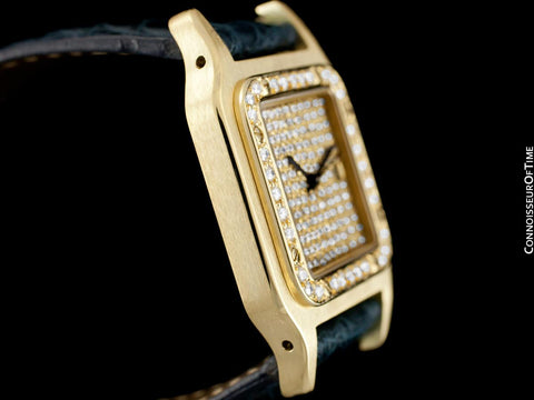 Cartier Santos Mens Automatic Watch - 18K Gold & Diamonds