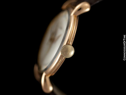 1947 Jaeger-LeCoultre Vintage Large Mens Watch With Tear Drop Lugs - 18K Rose Gold