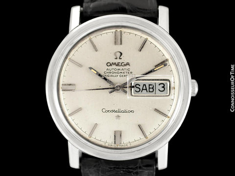 1969 Omega Constellation Vintage Mens Calendar Day Date Watch - Stainless Steel