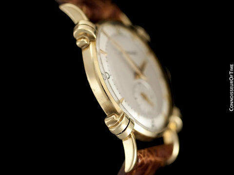 1948 Longines Vintage Mens Midsize Watch with Knot Lugs - 14K Gold