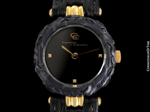 Carrera y Carrera Ladies Equestrian 18K Gold & Sculptured Titanium Horse Watch