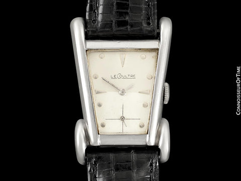 1949 LeCoultre Vintage Mens Watch, Rare White 10K Gold Filled, Grasshopper - The Aristocrat