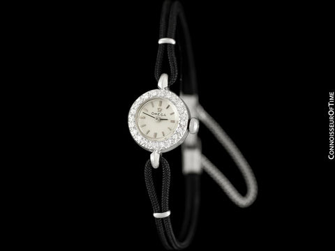 1967 Omega Vintage Ladies Watch - 14K White Gold & Diamonds