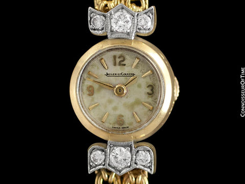 1950's Jaeger-LeCoultre Vintage Ladies Backwind Cocktail Watch - 18K Gold & Diamonds