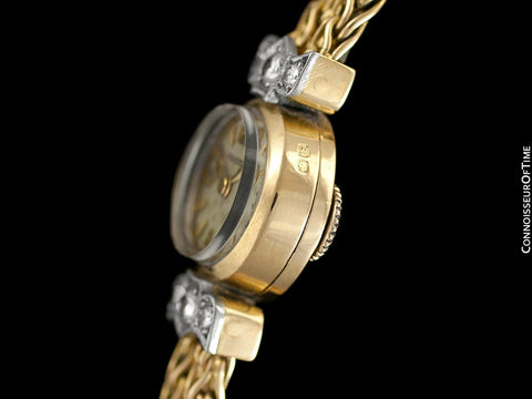 1950's Jaeger-LeCoultre Vintage Ladies Backwind Cocktail Watch - 18K Gold & Diamonds