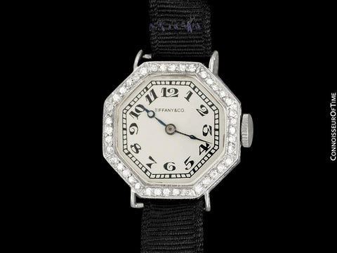 1920's Tiffany & Co. Vintage Art Deco Ladies Watch - Platinum & Diamonds