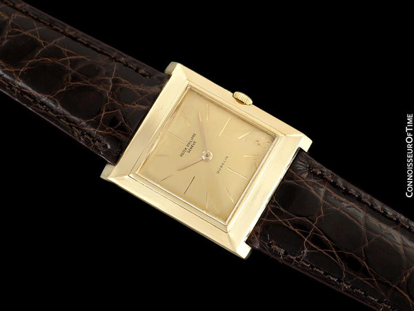 1950's Patek Philippe for Gubelin Vintage Mens Handwound Square Watch, Ref. 3404 - 18K Gold