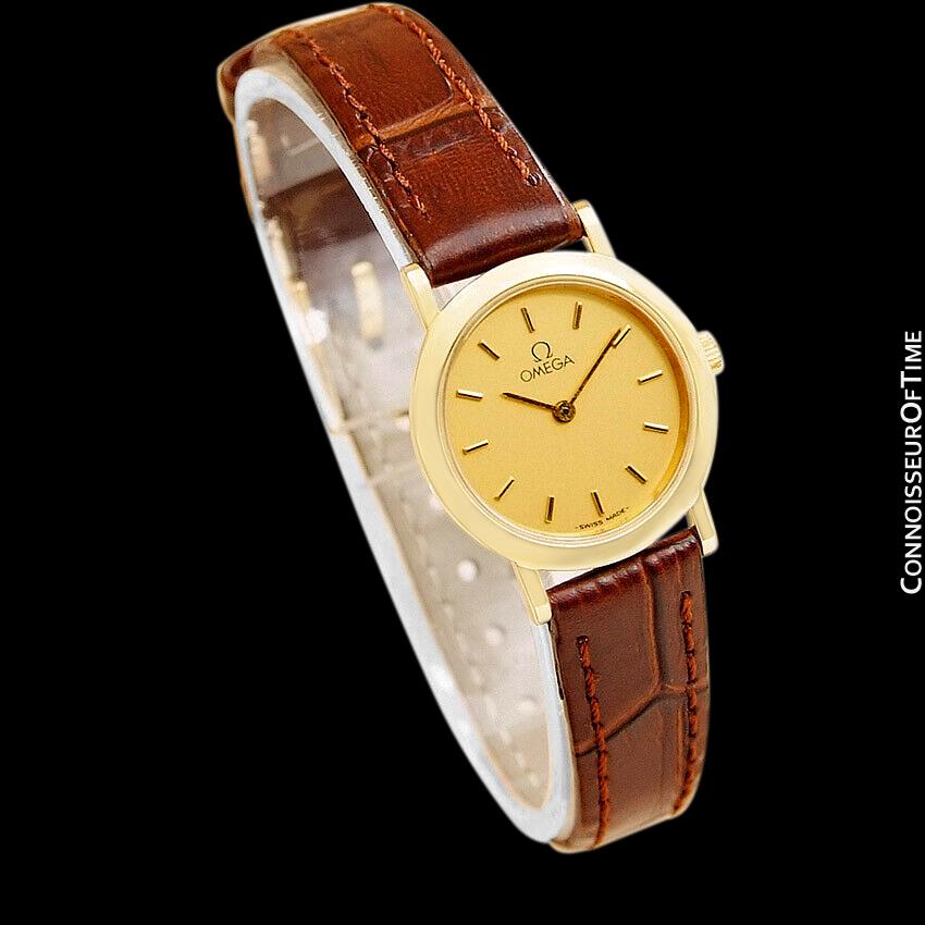 Omega De Ville Ladies Dress Quartz Watch - 18K Gold Plated & Stainless - Connoisseur of Time Omega De Ville Ladies Dress Quartz Watch - 18K Gold Plated & Stainless - Connoisseur of Time