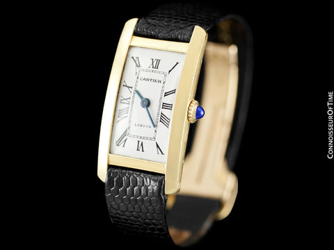 Cartier Tank Americaine Vintage Mens 18K Gold Watch - Owned & Worn by Jerry Lewis