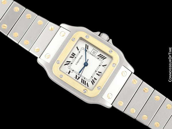 Cartier Mens Santos Two-Tone Automatic Watch - Stainless Steel & 18K Gold