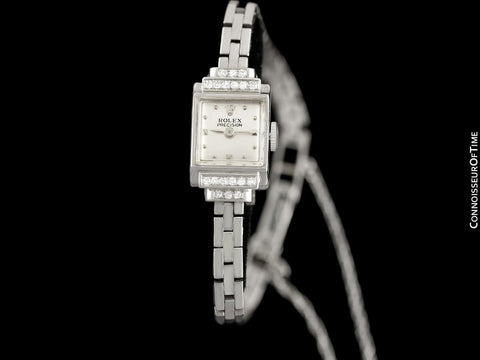 1940's Rolex Ladies Vintage Cocktail Watch - 18K White Gold & Diamonds