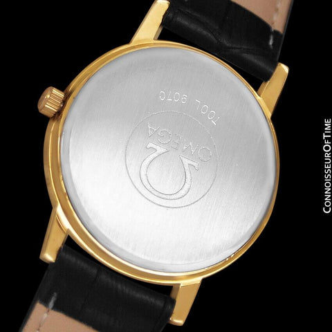 1975 Omega Geneve Vintage Mens Waterproof Style Watch - 18K Gold Plated & Stainless Steel