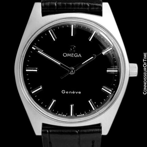 1970 Omega Geneve Vintage Mens Waterproof Style Dress Watch - Stainless Steel