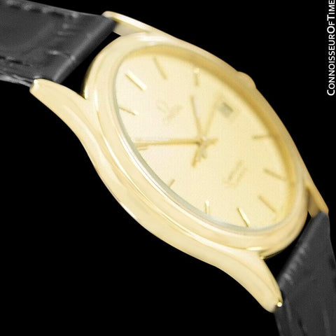 1984 Omega Seamastr Brest Vintage Mens Quartz Watch - 18K Gold Plated & Stainless Steel