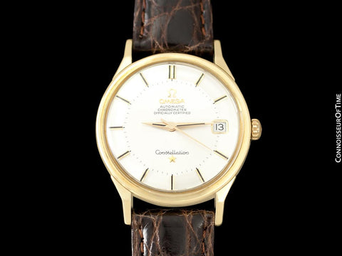 1965 Omega Vintage Mens Pie Pan Dial Constellation, Automatic, Date - 14K Gold
