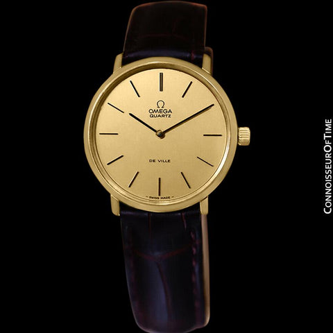 1978 Omega De Ville Accuset Vintage Mens Quartz Watch - 18K Gold Plated
