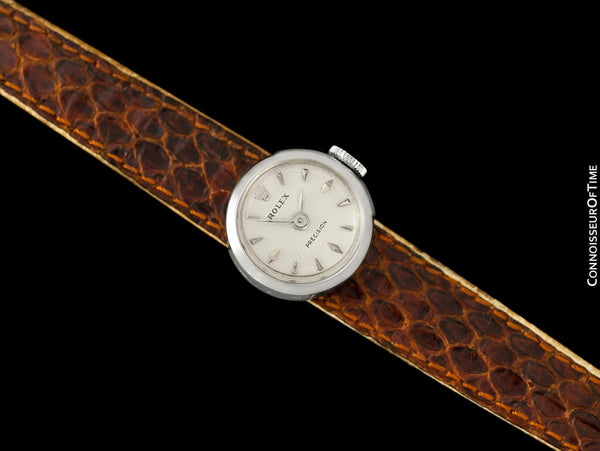 1955 Rolex Vintage Ladies Watch, 18K White Gold - The Chameleon - Box, Straps & Receipt