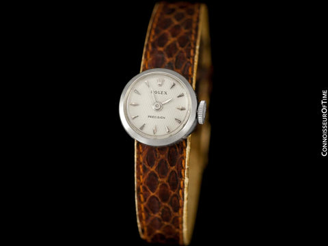 1955 Rolex Vintage Ladies Watch, 18K White Gold - The Chameleon - Box, Straps & Receipt