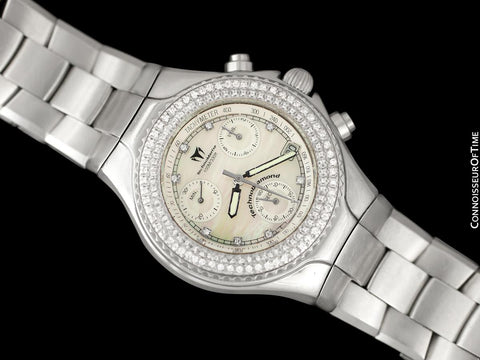 TechnoMarine TechnoDiamond Ladies Stainless Steel & Diamond Chronograph Watch - Owned & Worn By Olivia Newton-John