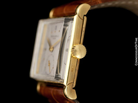 1943 Patek Philippe Vintage Mens Handwound Square Watch, Ref. 1453 - 18K Gold with Papers