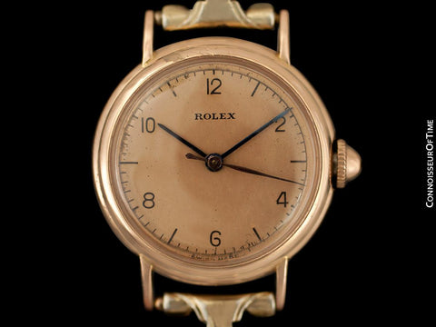 1938 Rolex Precision Vintage Pre-Cellini Ladies "Nurse" Style Watch, Ref. 3768 - 14K Rose Gold