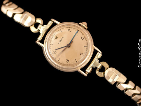 1938 Rolex Precision Vintage Pre-Cellini Ladies "Nurse" Style Watch, Ref. 3768 - 14K Rose Gold