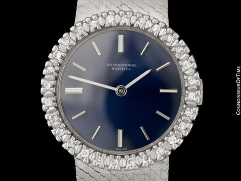 1972 IWC Vintage Ladies Handwound Stainless Steel & Diamond Bracelet Watch